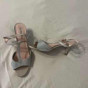 Sparkly silver heels